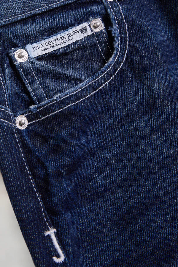Jeans Wide Leg con Logo Strass Juicy Couture – Denim Mid Wash — 5/5