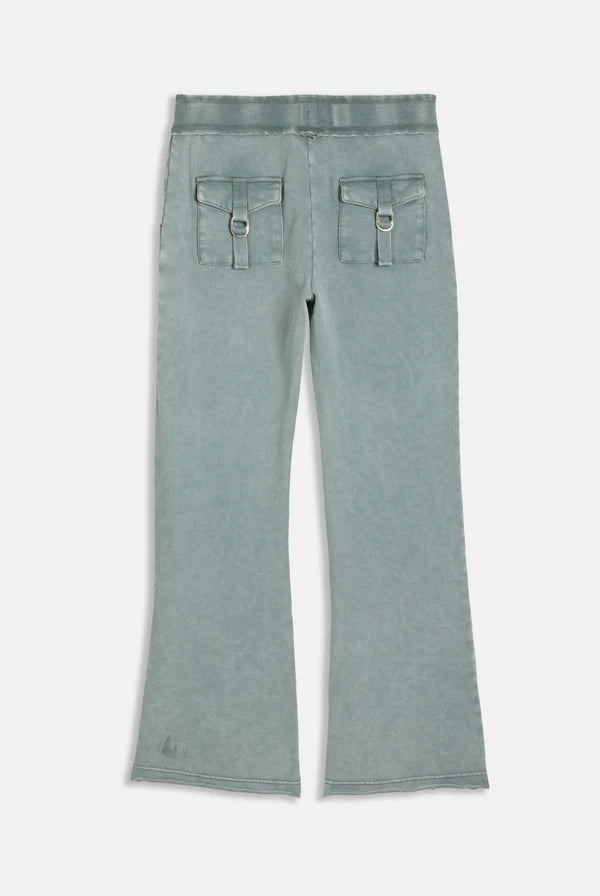JUICY COUTURE - Duck green washed cotton low rise track bottoms