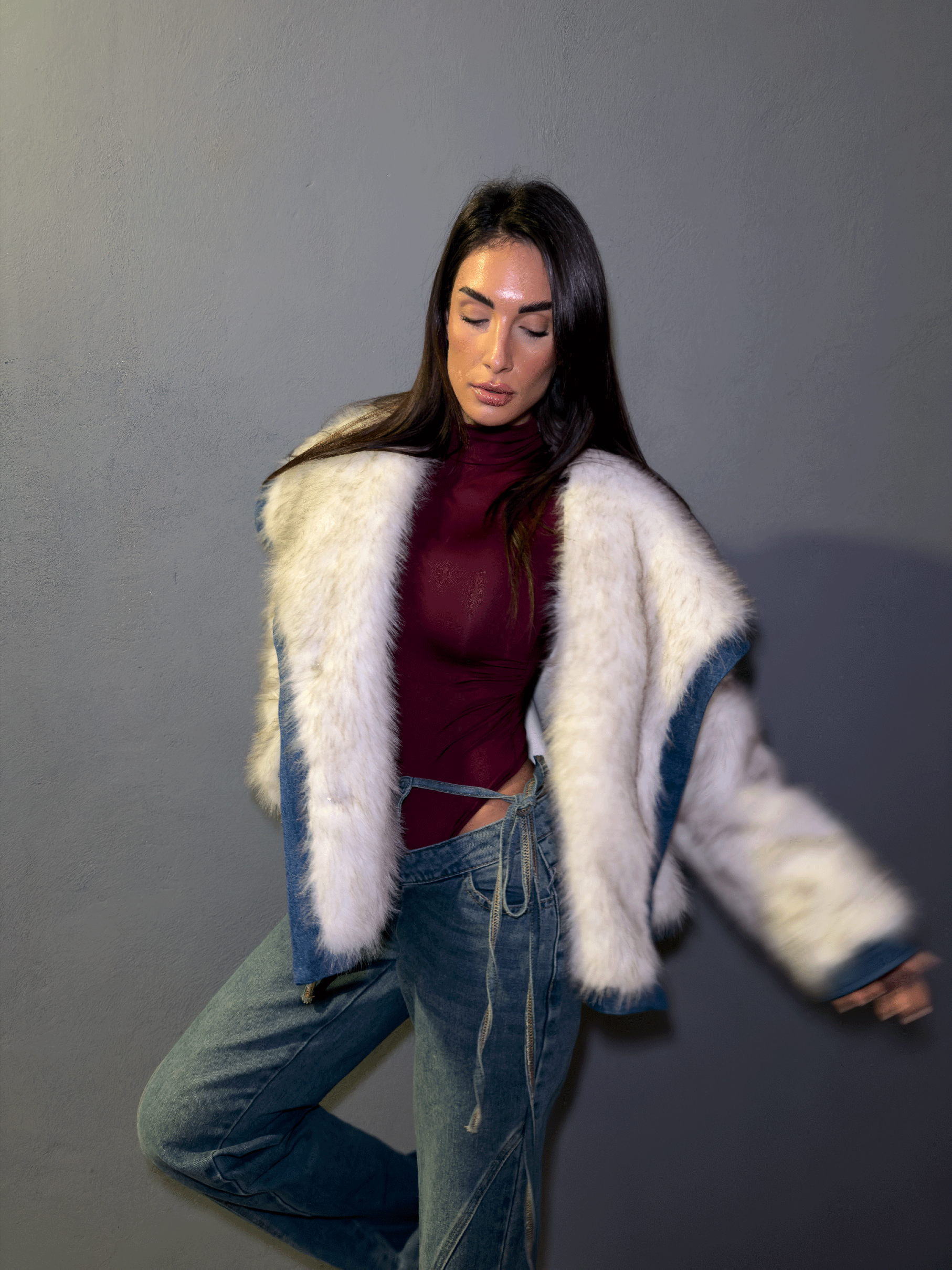 Pelliccia Ecolux Viziami – Denim & Eco Fur