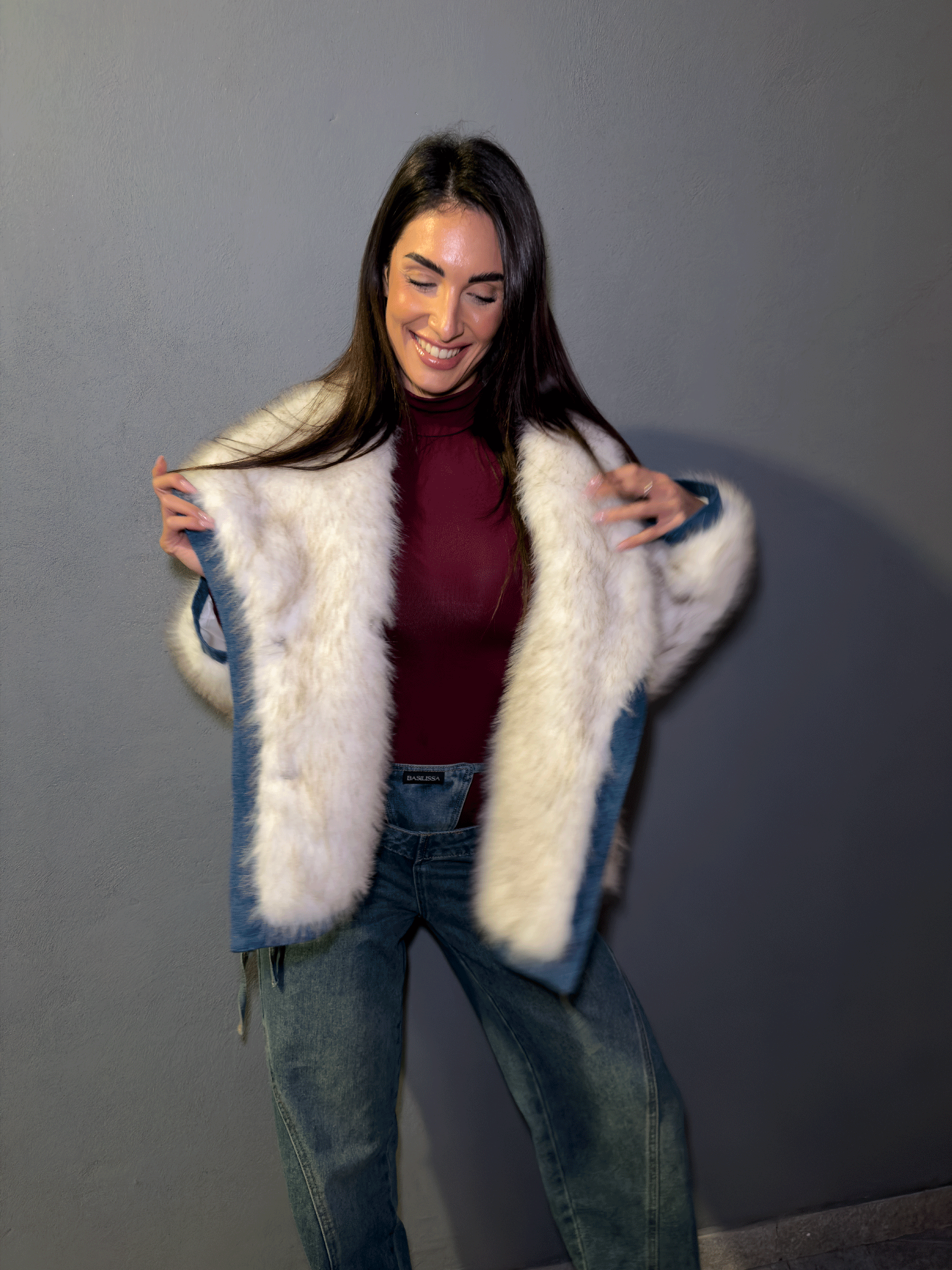 Pelliccia Ecolux Viziami – Denim & Eco Fur