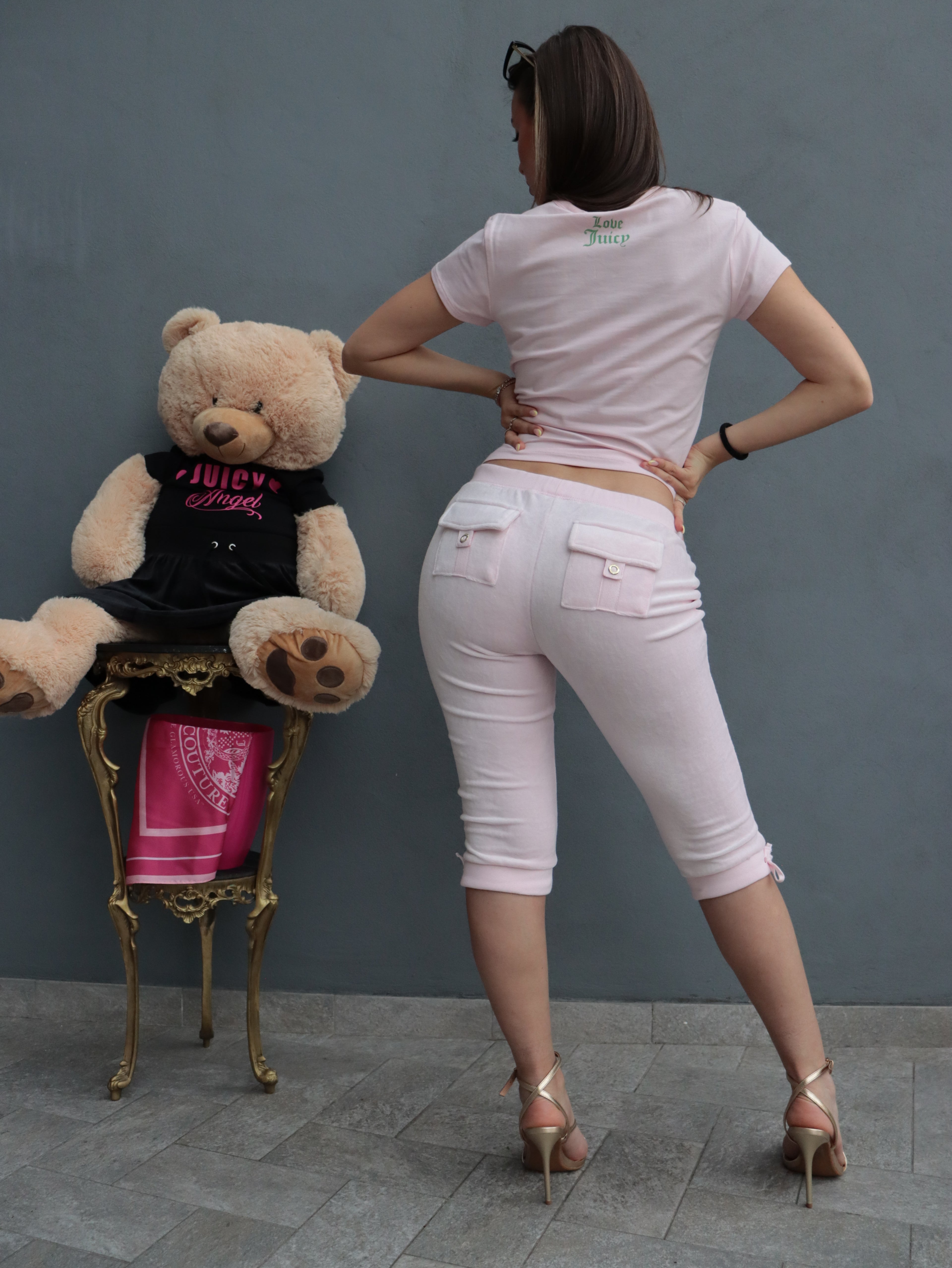 Pinocchietto Donna Juicy Couture Rosa – Capri Pants Sportivi con Logo