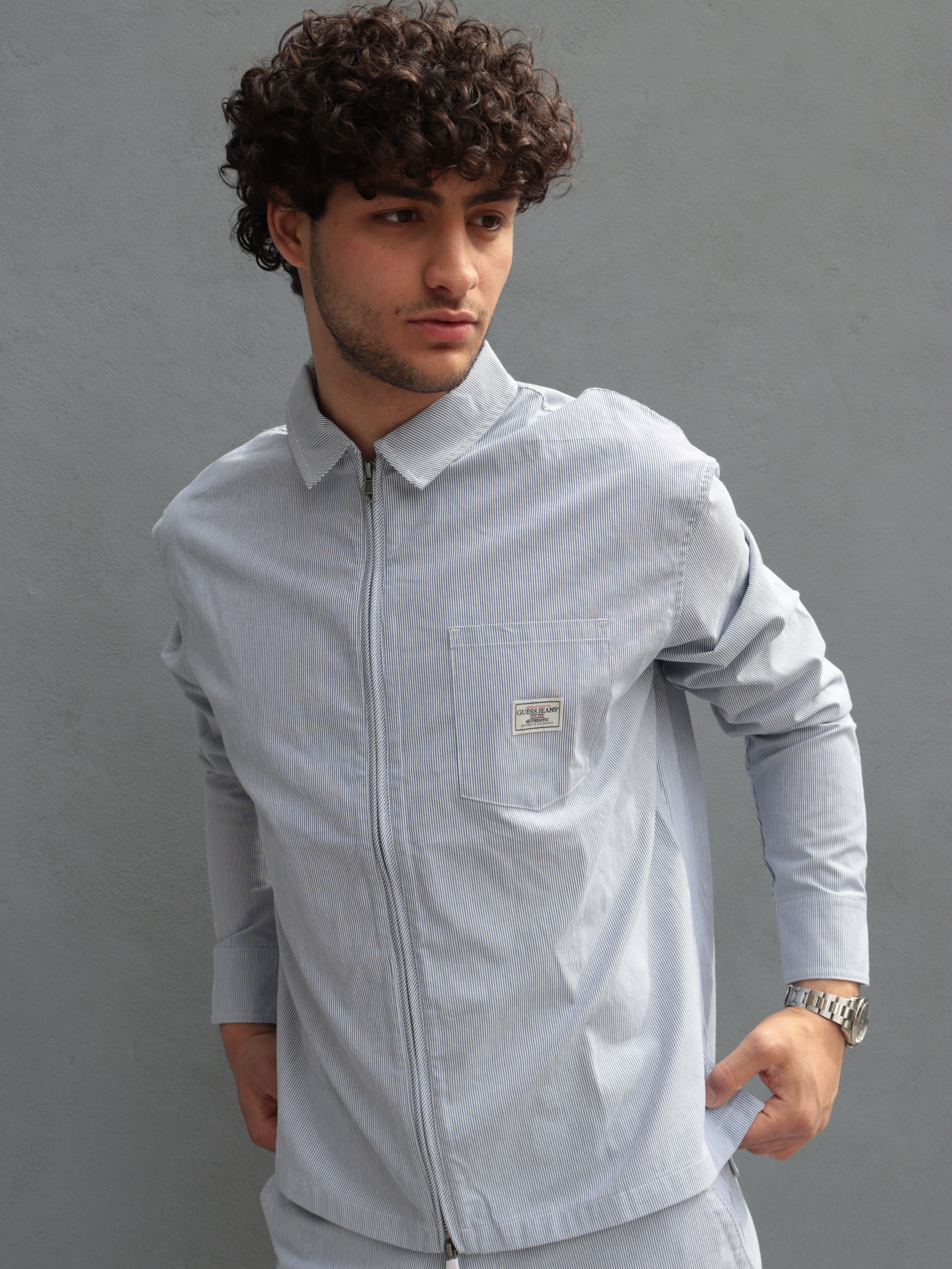 Camicia Uomo Guess Jeans con Zip – Stile Moderno e Minimal
