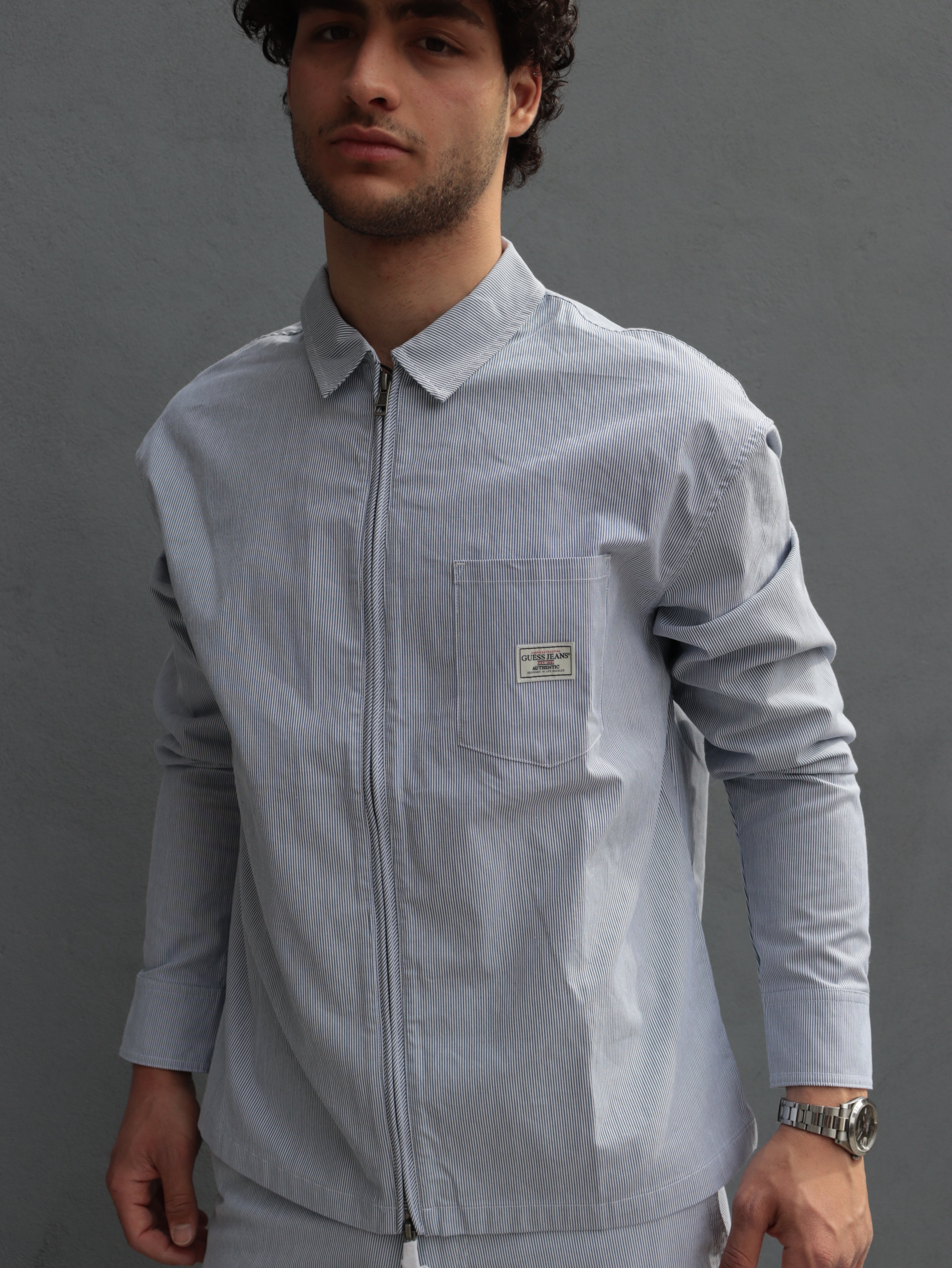 Camicia Uomo Guess Jeans con Zip – Stile Moderno e Minimal