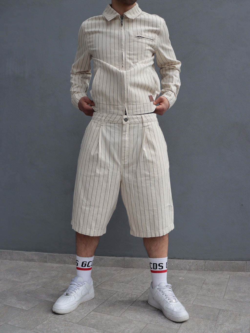 Bermuda Guess Jeans uomo a righe in cotone