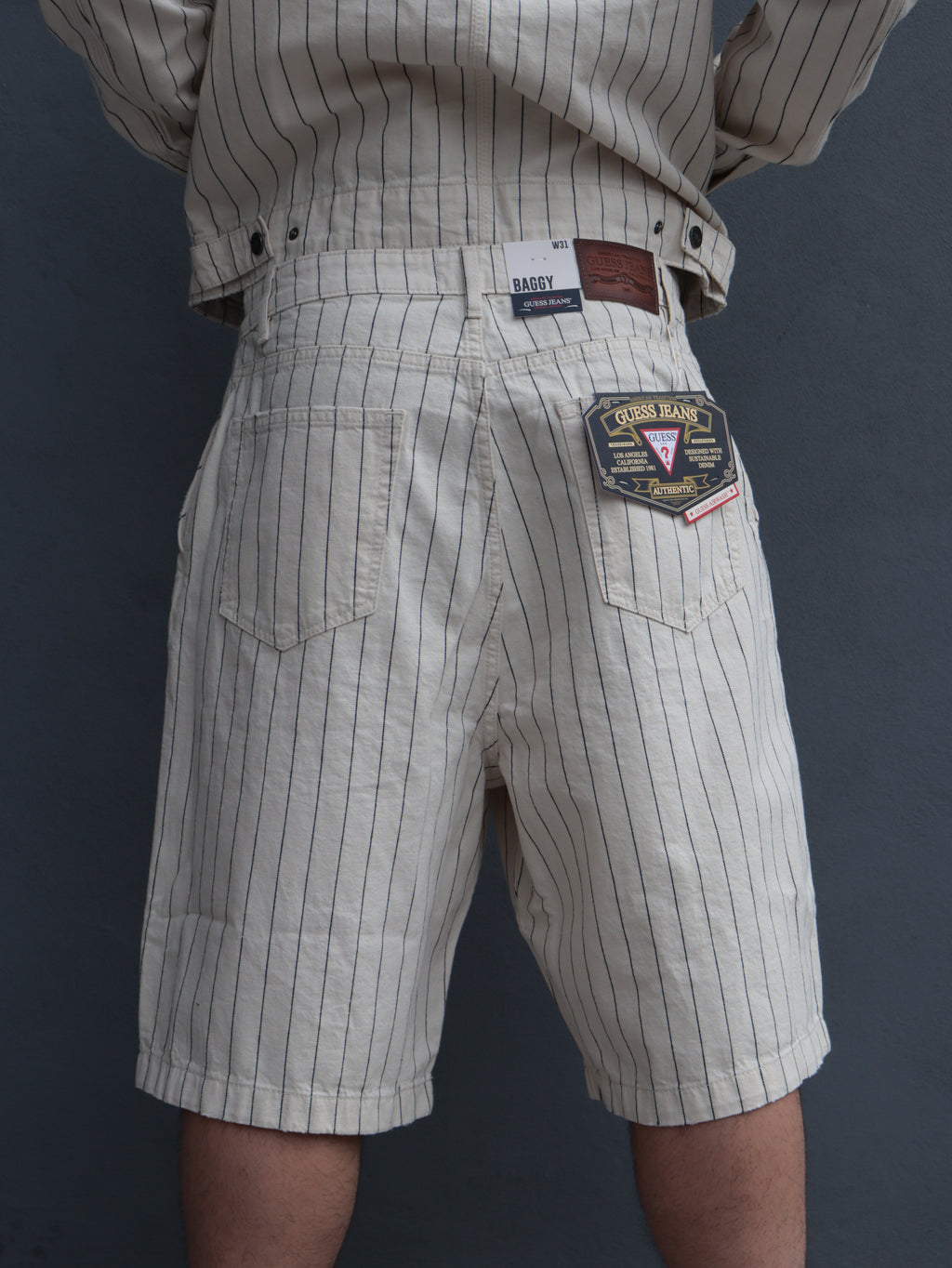 Bermuda Guess Jeans uomo a righe in cotone