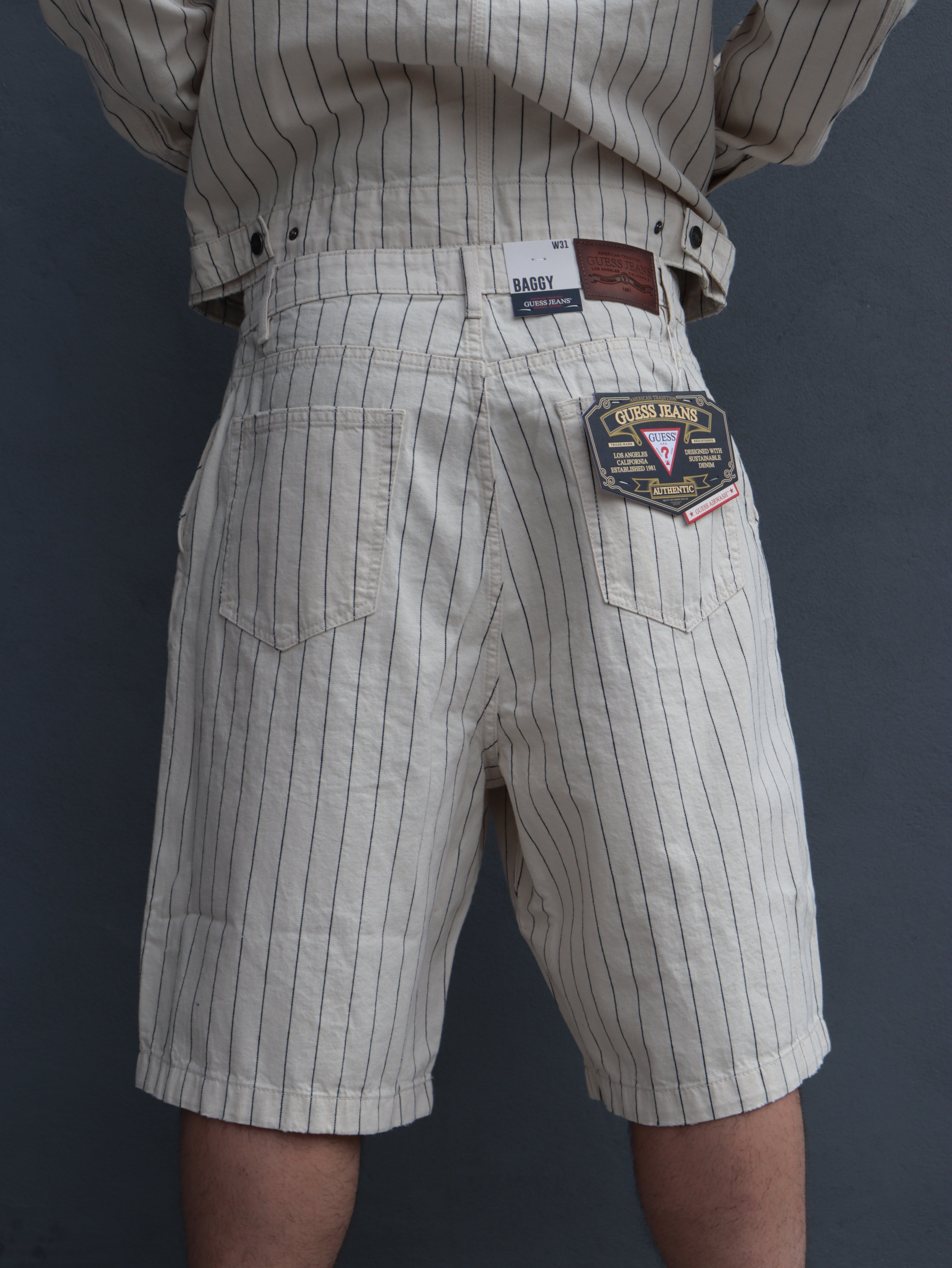 Bermuda Guess Jeans uomo a righe in cotone