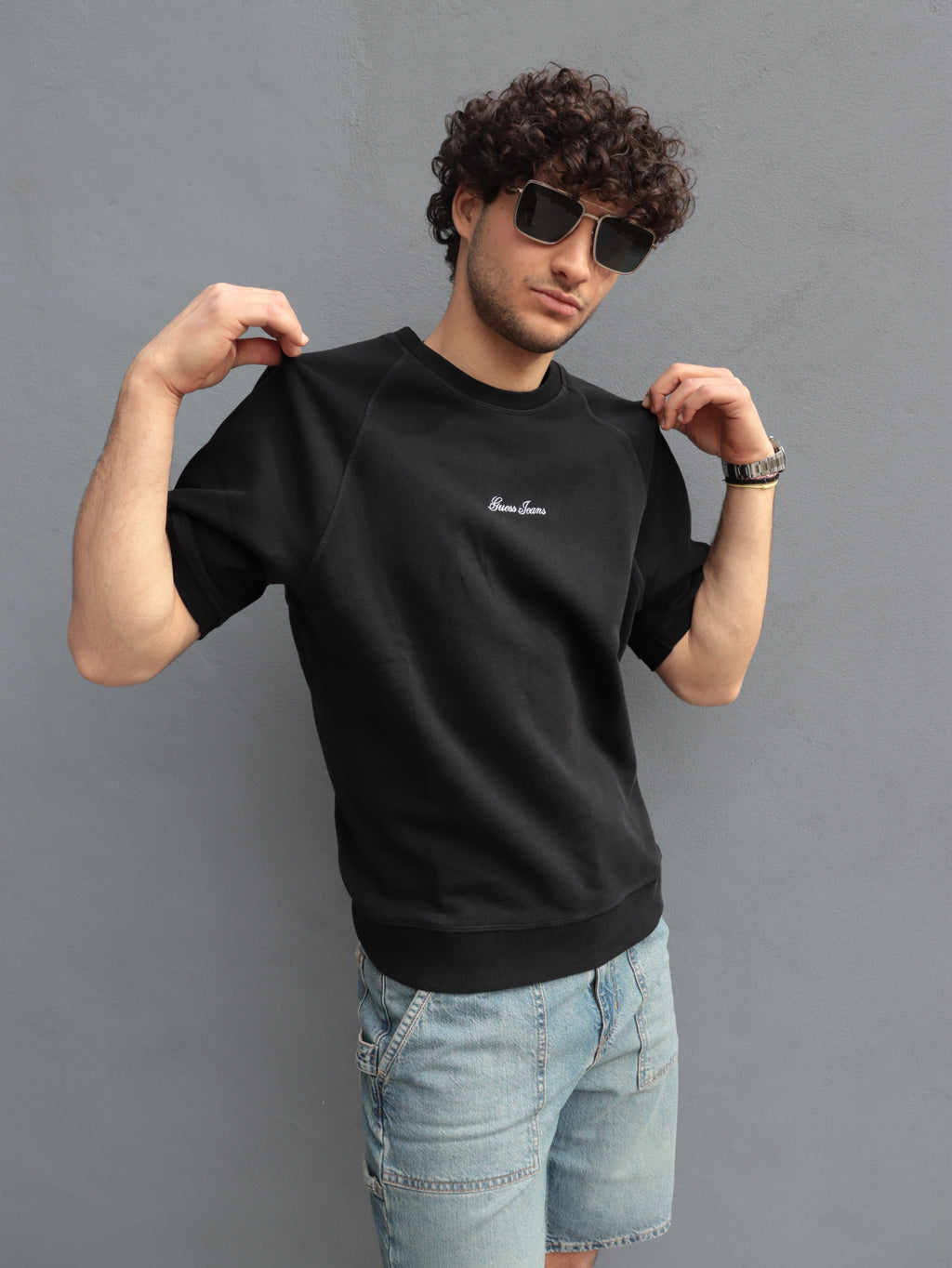 T-shirt Uomo Guess Jeans Nera – Stile Casual Premium