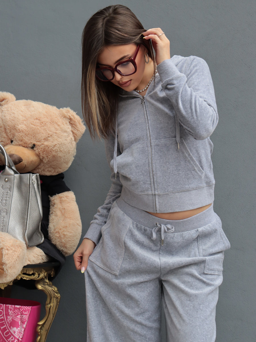 Tuta Juicy Couture Donna in Ciniglia Grigio – Set Felpa Zip e Pantalone Palazzo — 3/6