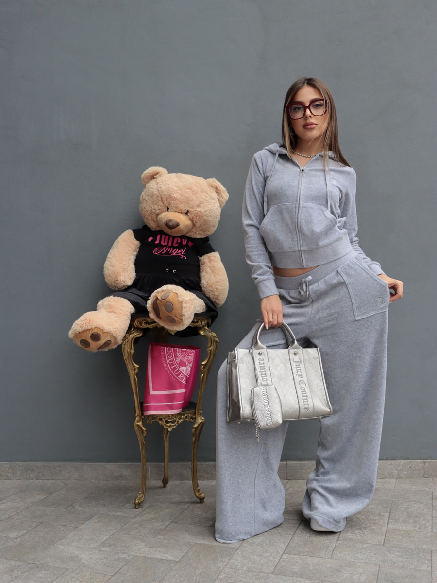 Tuta Juicy Couture Donna in Ciniglia Grigio – Set Felpa Zip e Pantalone Palazzo — 1/6