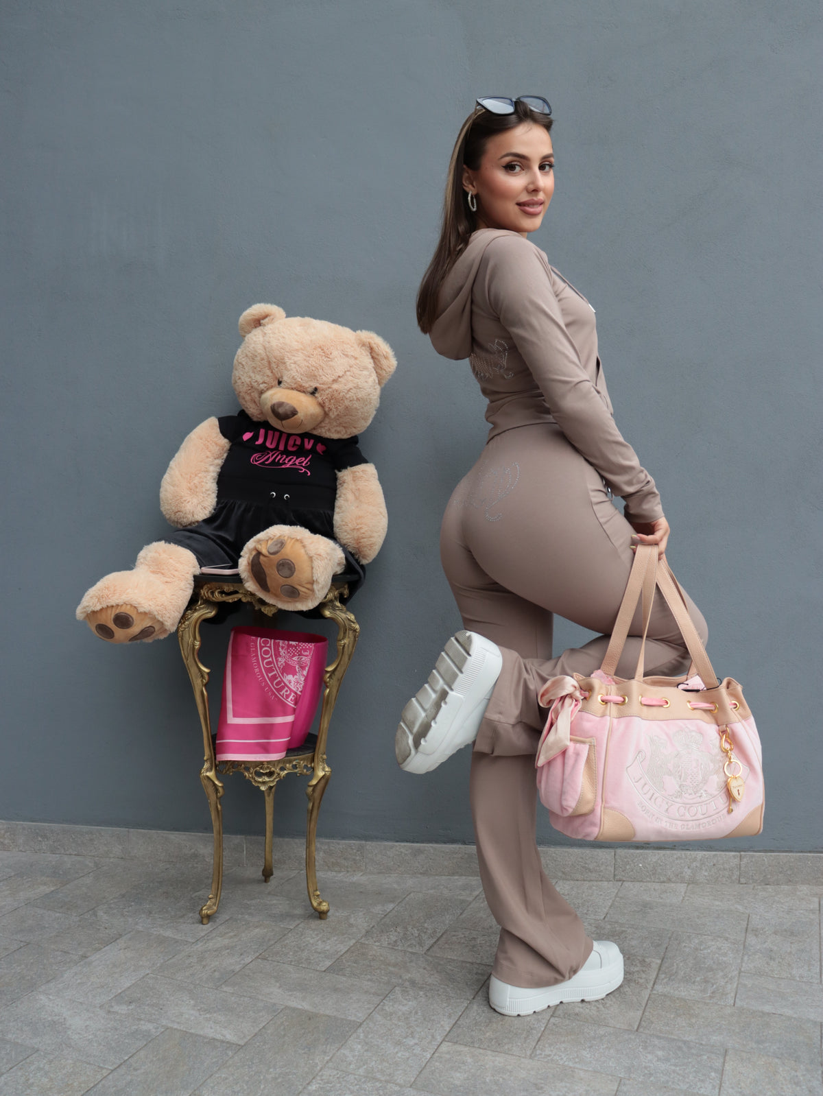 Tuta Juicy Couture Donna con Strass – Set Felpa con Cappuccio e Pantalone