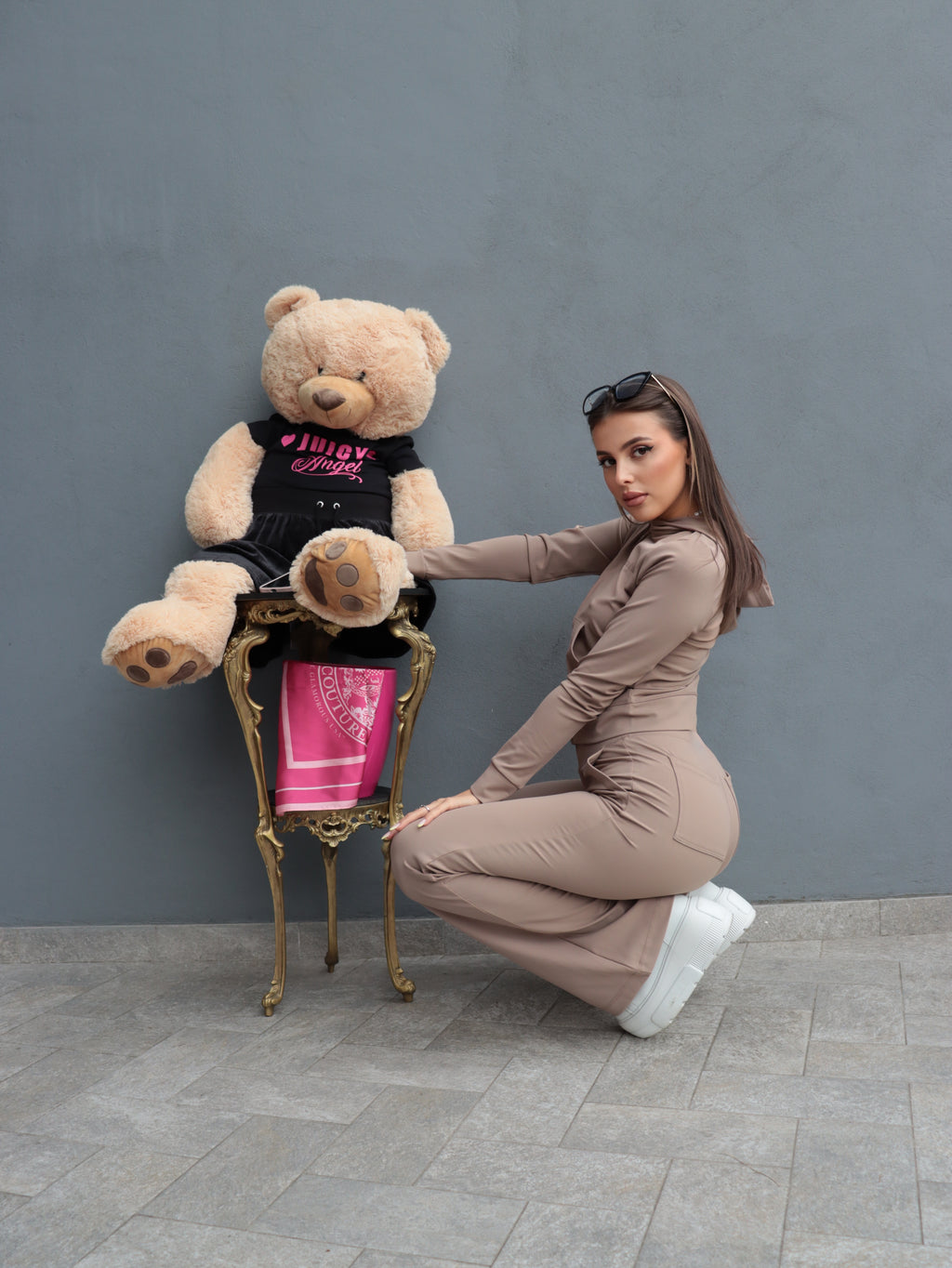 Tuta Juicy Couture Donna Beige in Tessuto Activewear – Tracksuit Sportiva Chic