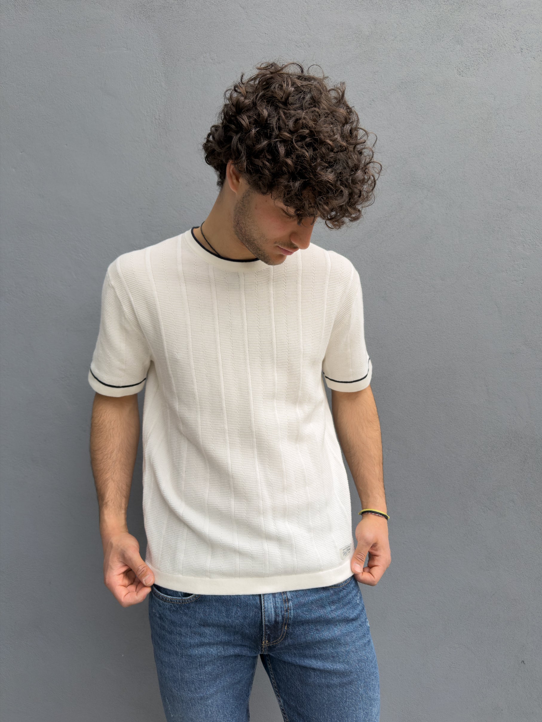 T-shirt Uomo Guess Jeans in Maglia Costinata – Stile Casual Premium