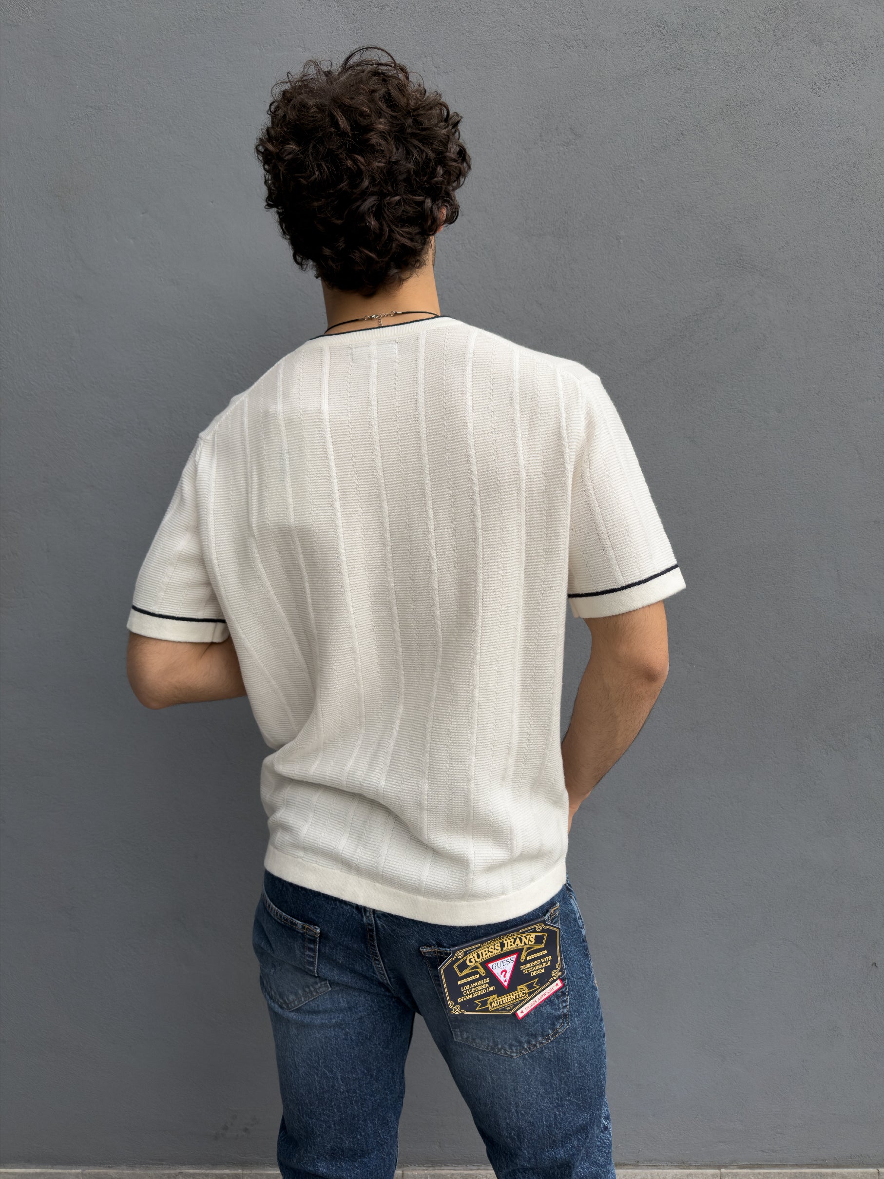 T-shirt Uomo Guess Jeans in Maglia Costinata – Stile Casual Premium