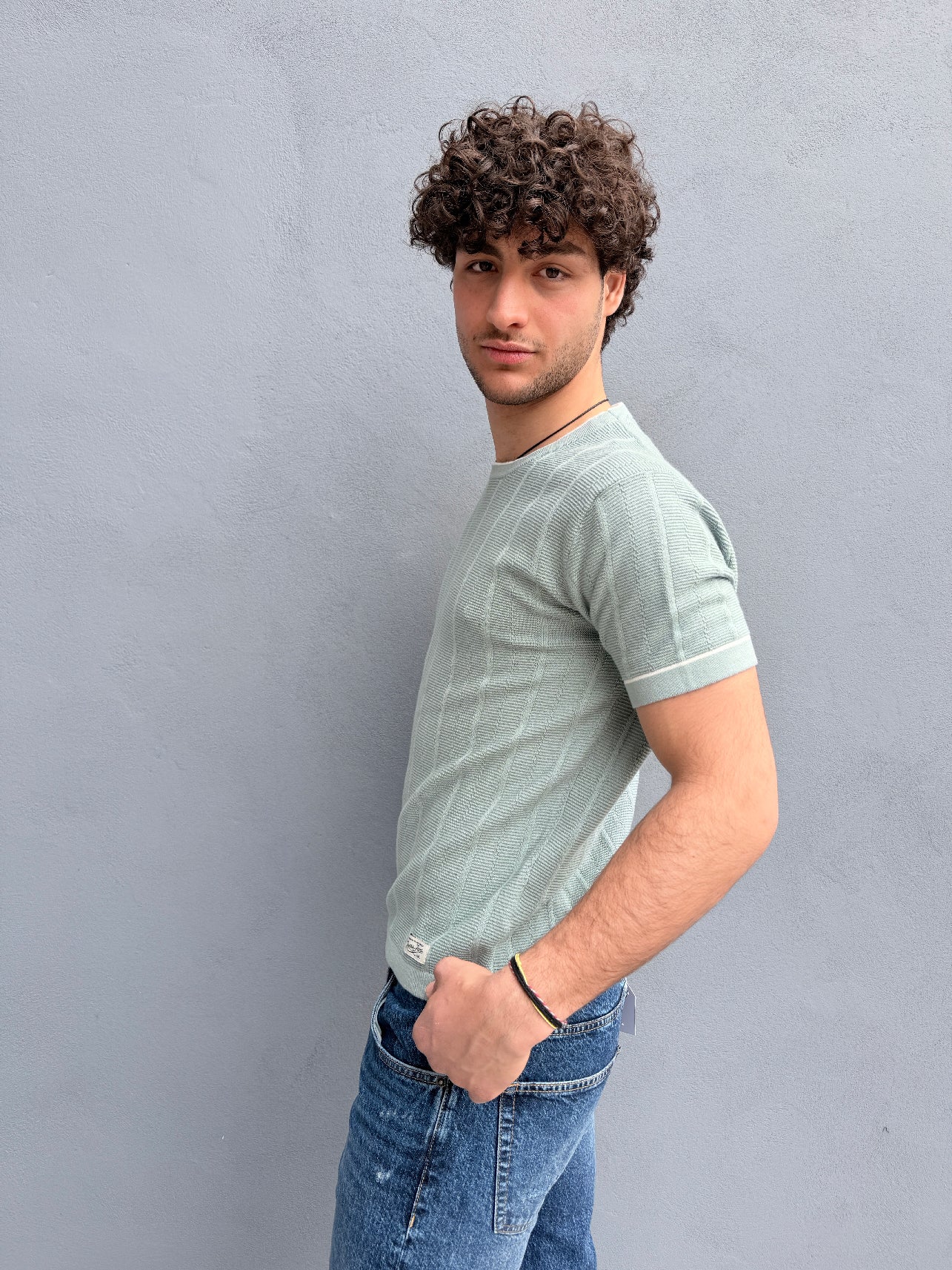 T-shirt Uomo Guess Jeans in Maglia Costinata – Stile Casual Premium