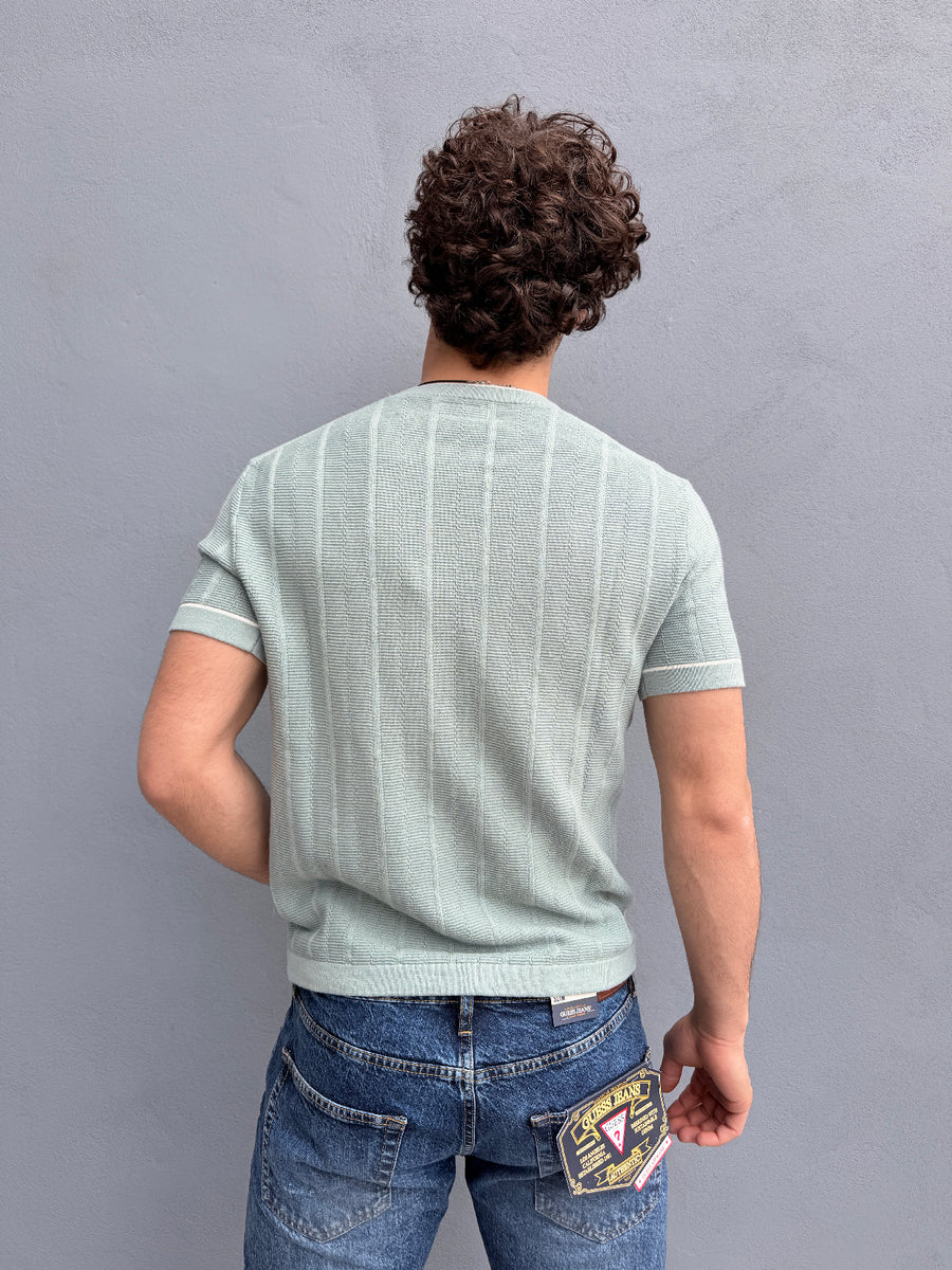 T-shirt Uomo Guess Jeans in Maglia Costinata – Stile Casual Premium — 6/7