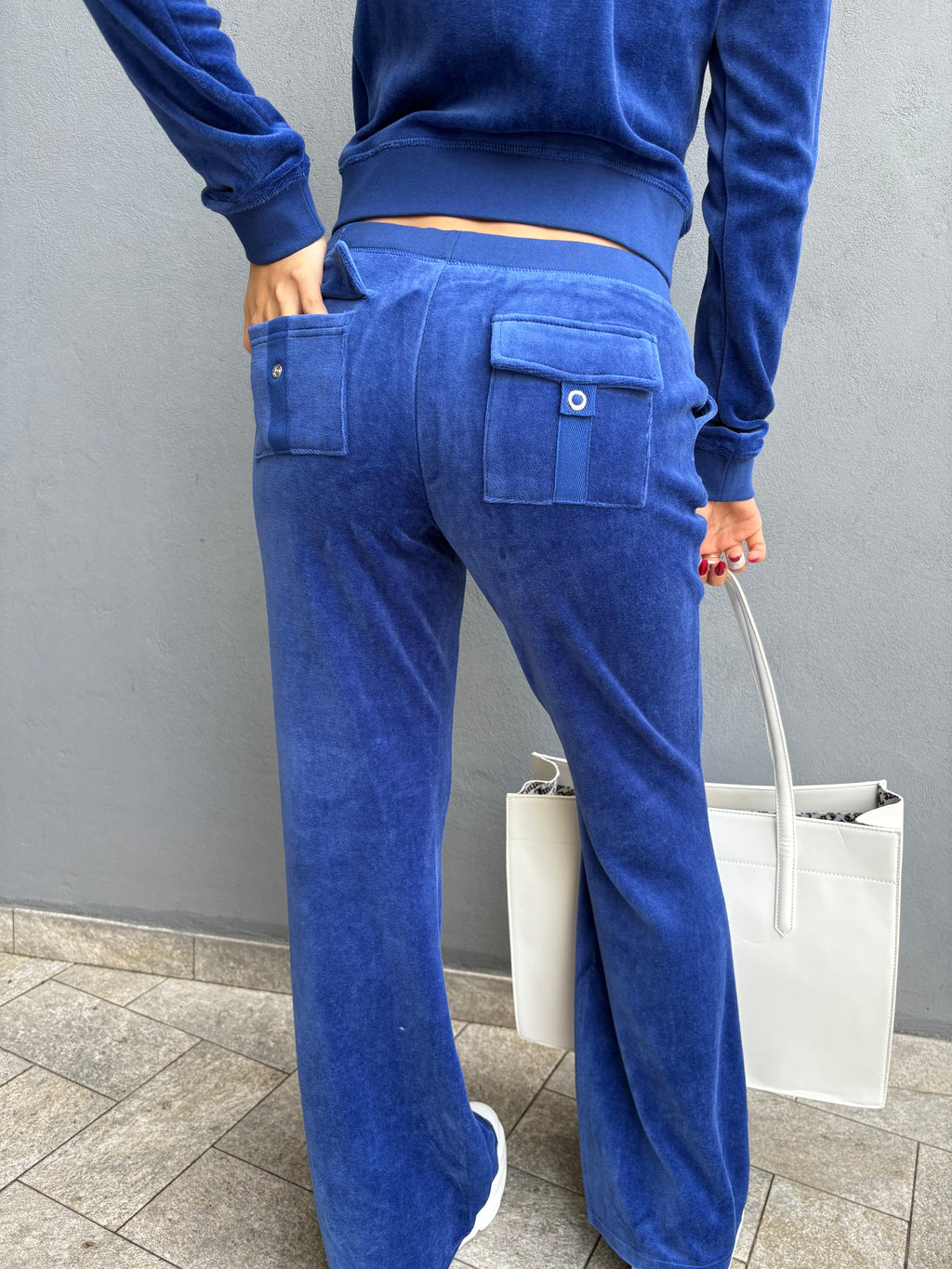 Pantaloni Juicy Couture - Pantaloni Tuta Caisa Vita Ultra Bassa Blu