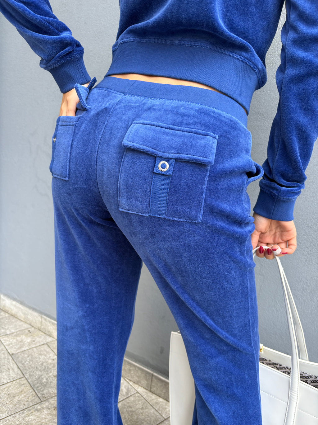 Pantaloni Juicy Couture - Pantaloni Tuta Caisa Vita Ultra Bassa Blu