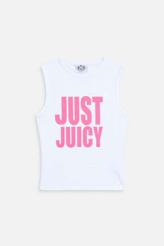 WHITE 'JUST JUICY' TANK