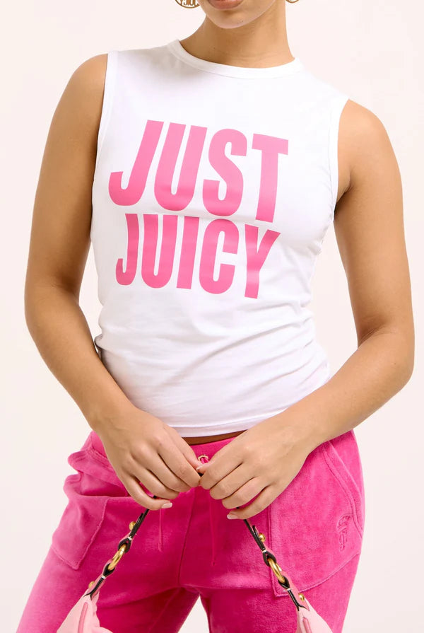 WHITE 'JUST JUICY' TANK