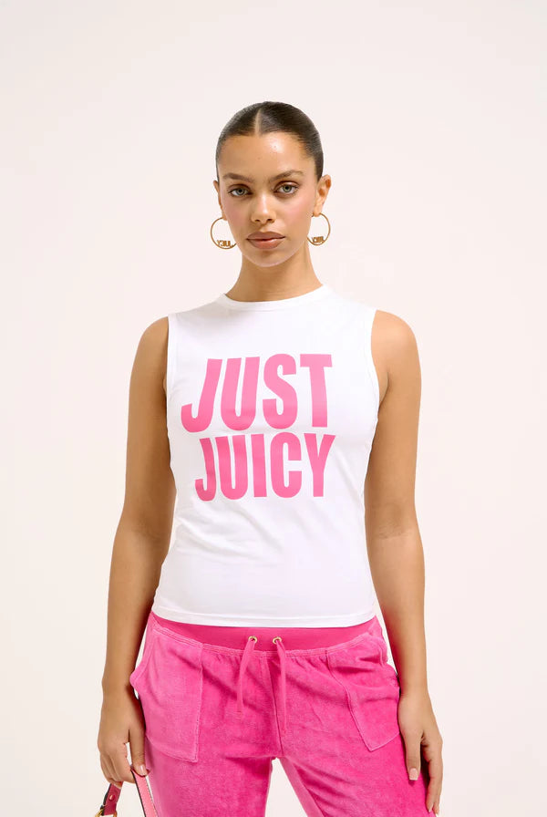 WHITE 'JUST JUICY' TANK