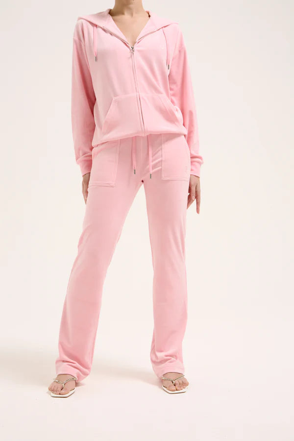 Juicy Pink Classic Velour Del Ray Pocketed Bottoms — 8/10