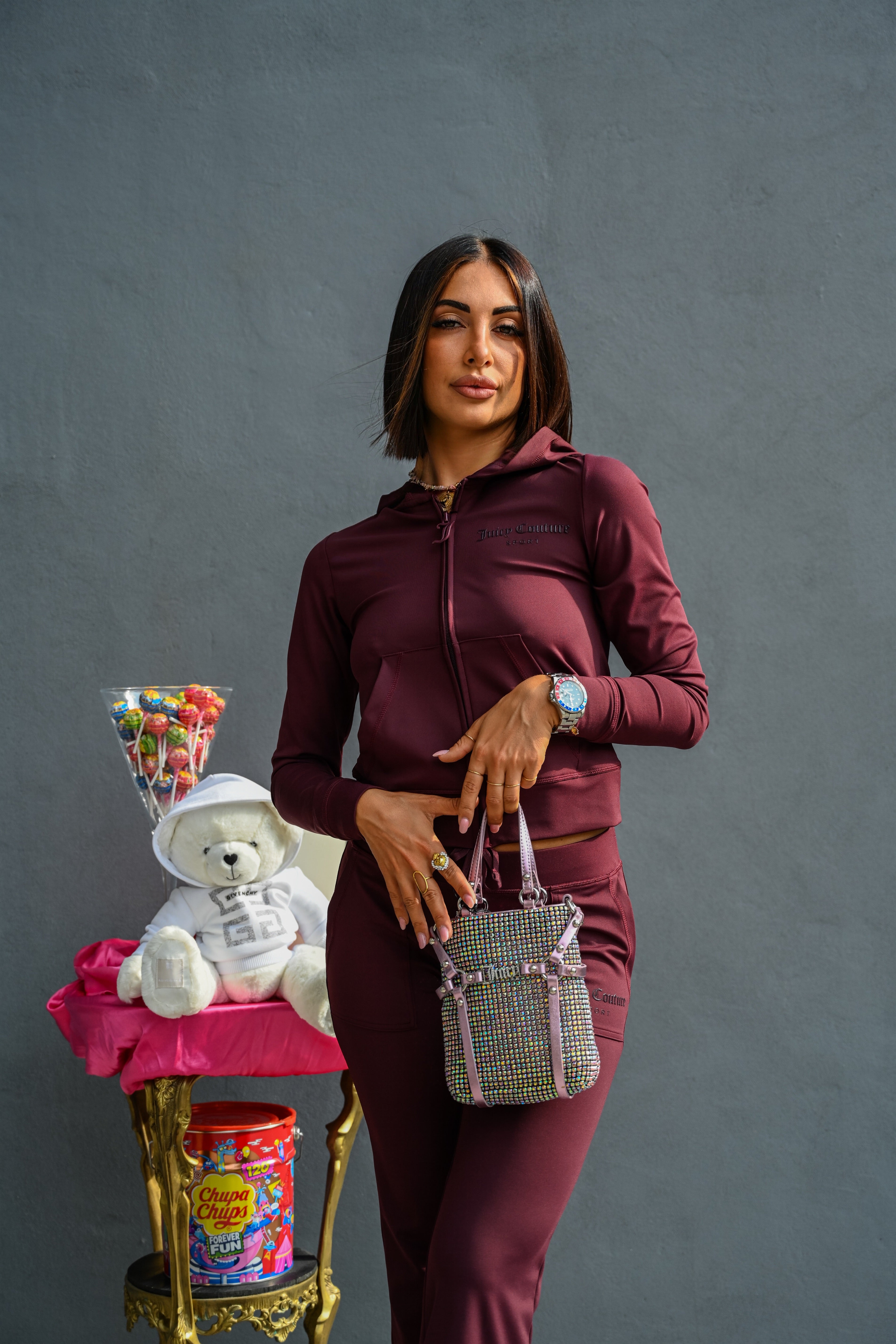 JUICY COUTURE - FELPA CON CAPPUCCIO FULL ZIP ACTIVEWEAR ENNIS VINACCIO