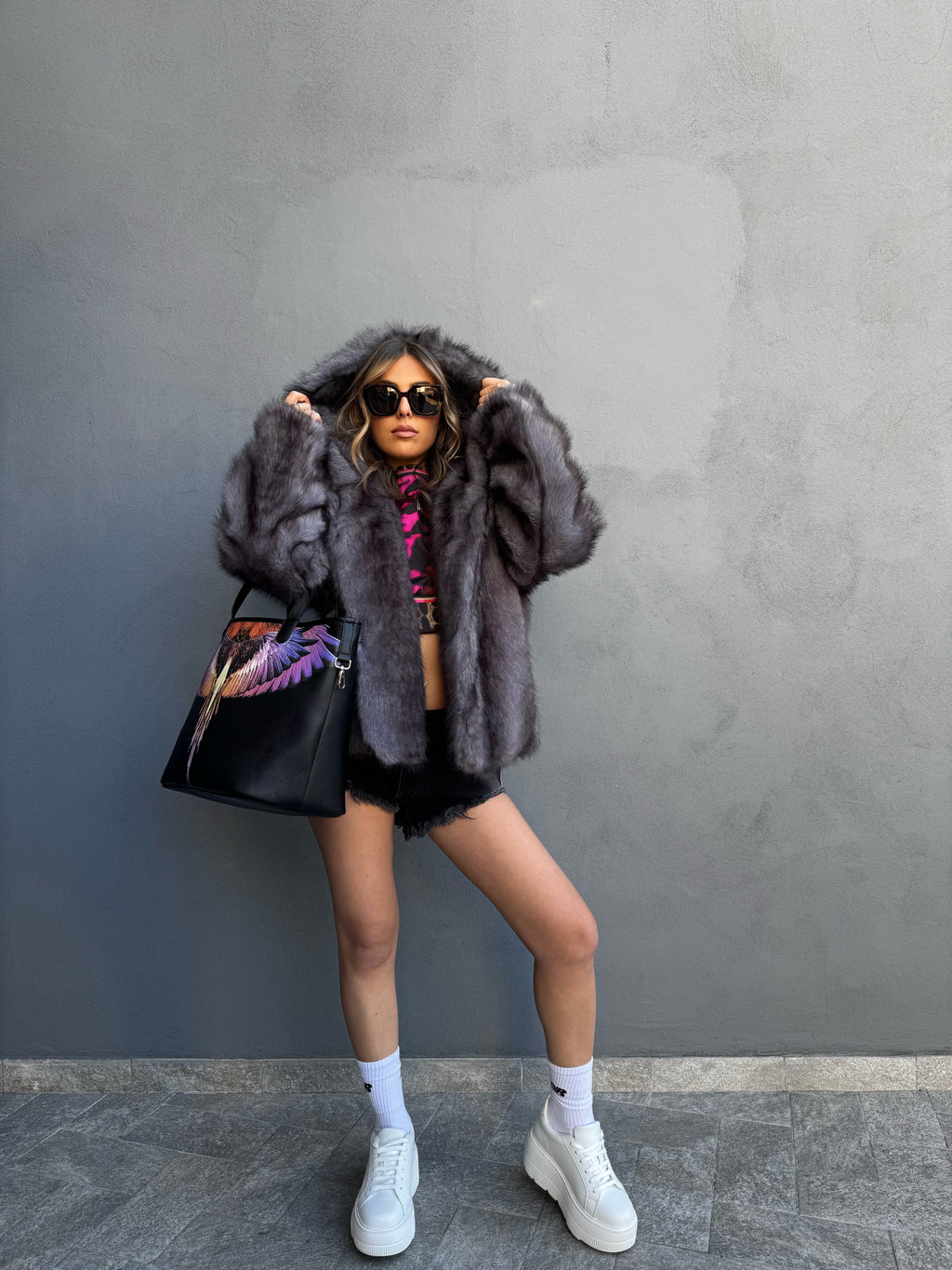 Pelliccia Viziami Ecolux - Pelliccia Steel Grey