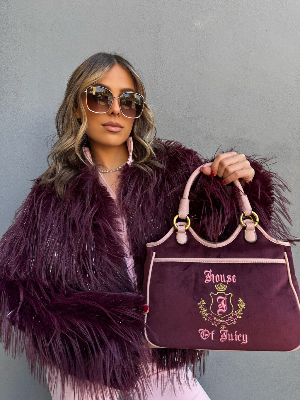 Pelliccia Viziami Ecolux - Pelliccia Prugna Intenso