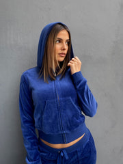 Felpa Juicy Couture - Felpa con Cappuccio Full Zip Heritage Robyn Blu