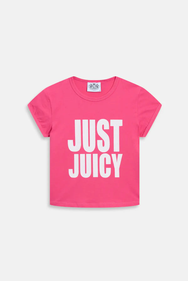 Black - Pink 'Just Juicy' Baby Tee — 1/12