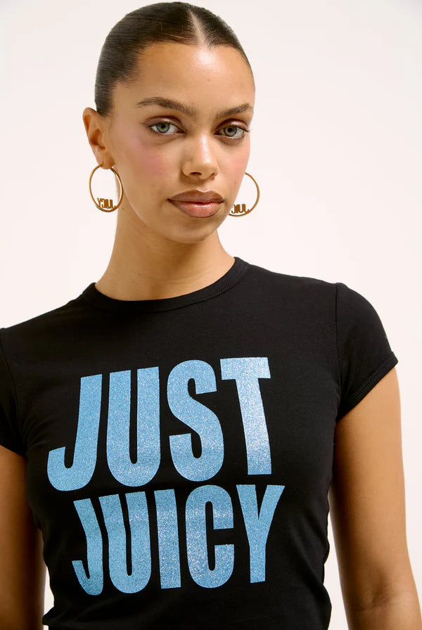 Black - Pink 'Just Juicy' Baby Tee — 10/12