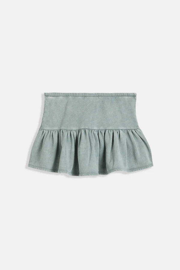 JUICY COUTURE- Duck green washed ruffle mini skirt