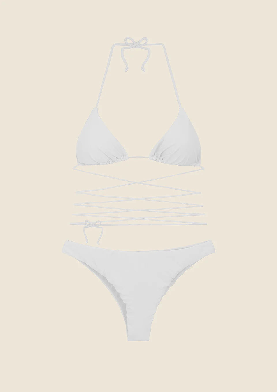 BIKINI DONNA ME FUI TRIANGOLO CON SLIP FISSO BIANCO 0100_WH