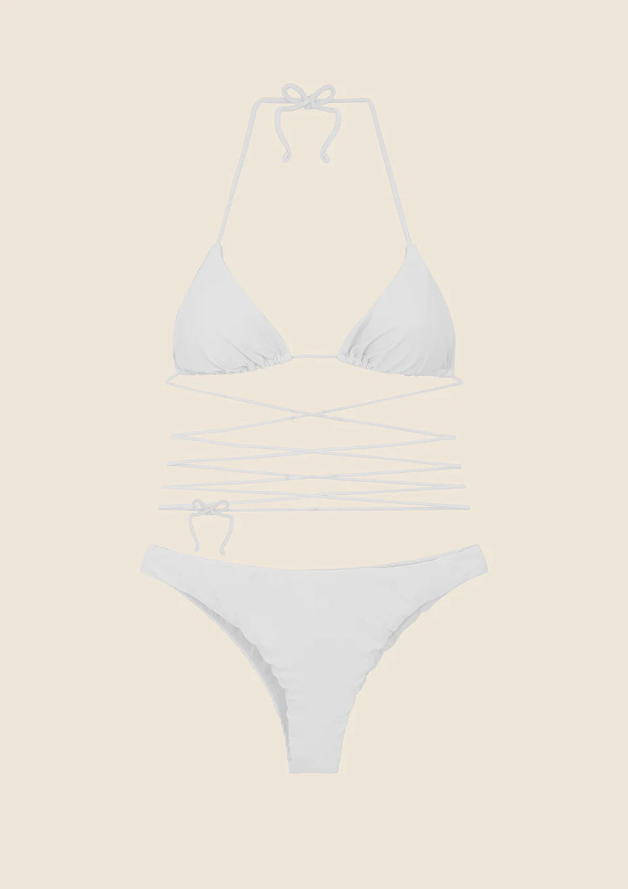 Costume Bikini Donna Me Fui Triangolo con Slip Fisso Bianco 0100_Wh — 3/3