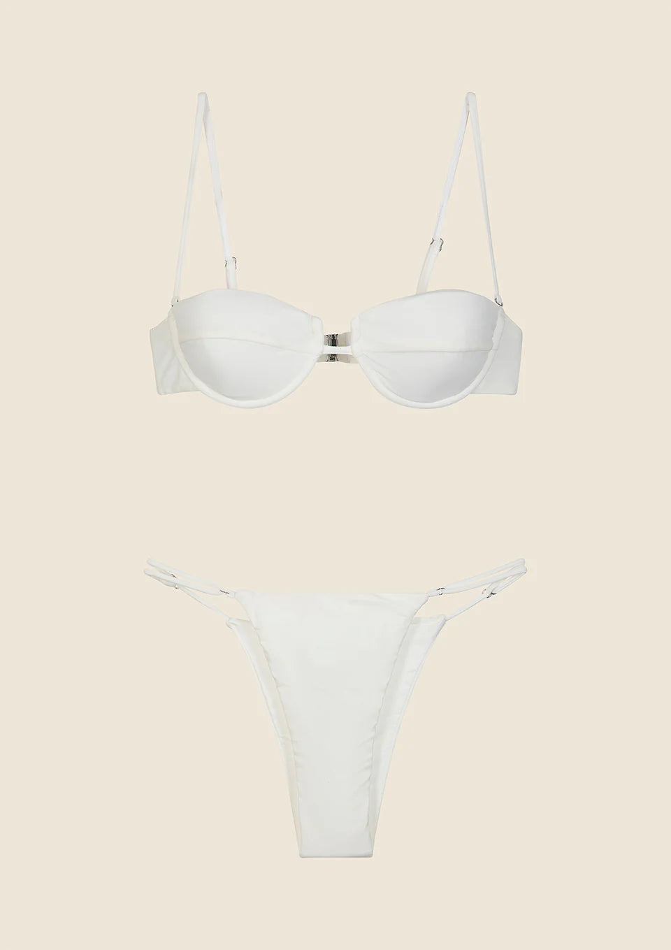 BIKINI DONNA ME FUI REGGISENO CON FERRETTO E SLIP REGOLABILE BIANCO 0101_WH