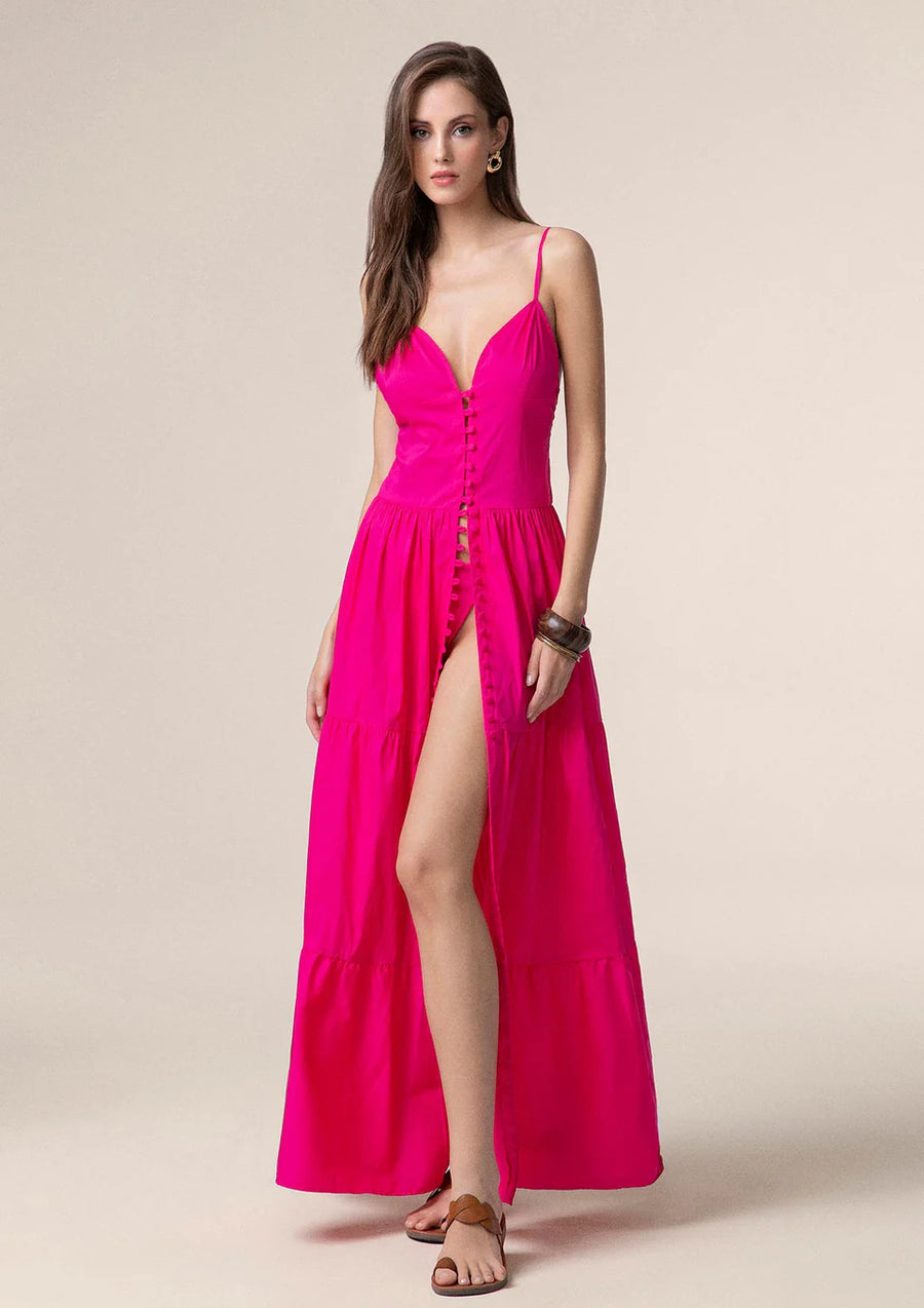 Vestito Lungo Donna Me Fui Fucsia 0110-Fx — 3/4