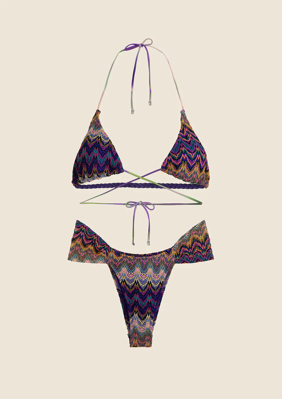 BIKINI DONNA ME FUI TRIANGOLO ALTO CON SLIP FISSO FANTASIA 0411-PR