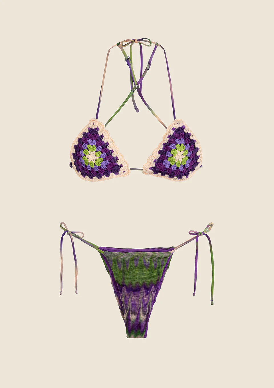 BIKINI DONNA ME FUI TRIANGOLO CON SLIP AMERICANO REGOLABILE FANTASIA 0420-X20