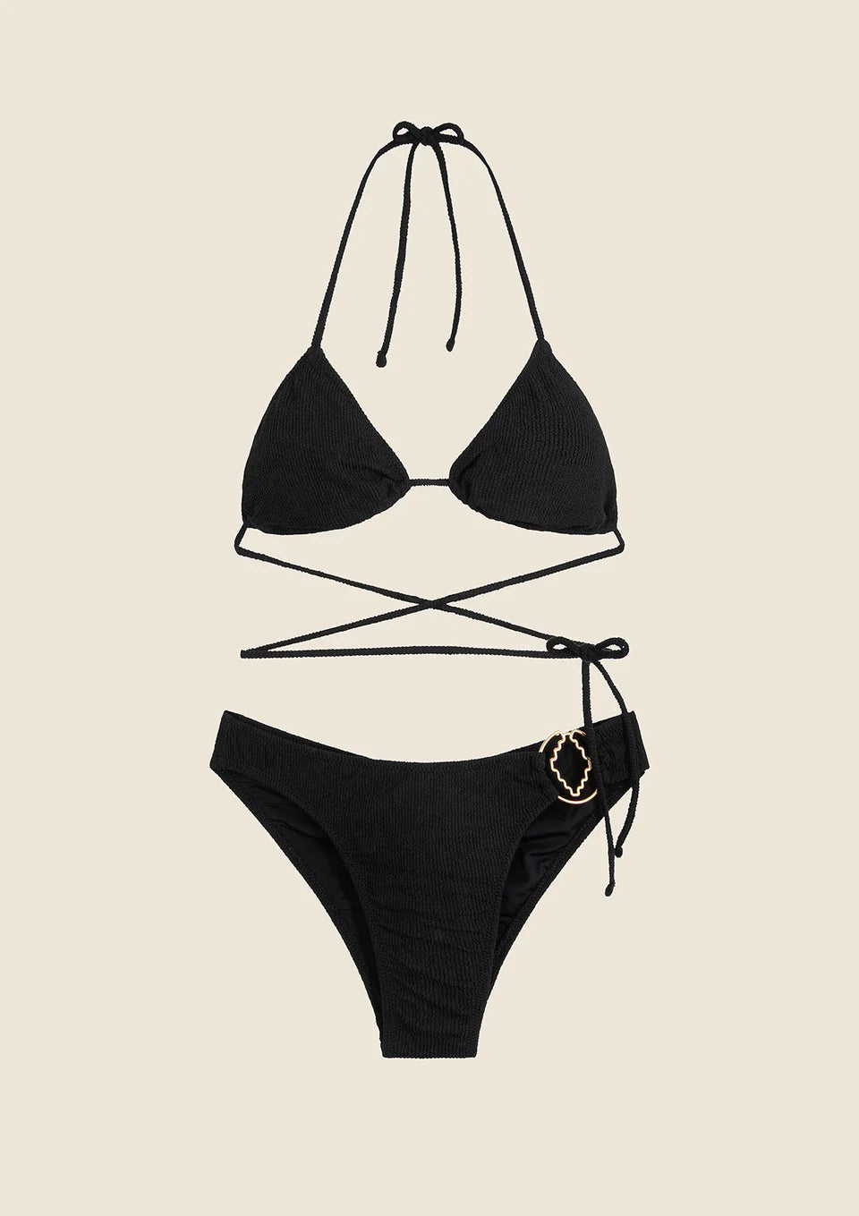 BIKINI DONNA ME FUI TRIANGOLO CON SLIP FISSO NERO 0500-BK