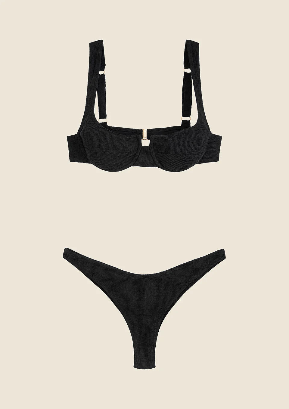 BIKINI DONNA ME FUI REGGISENO CON FERRETTO E SLIP AMERICANO FISSO NERO 0502-BK