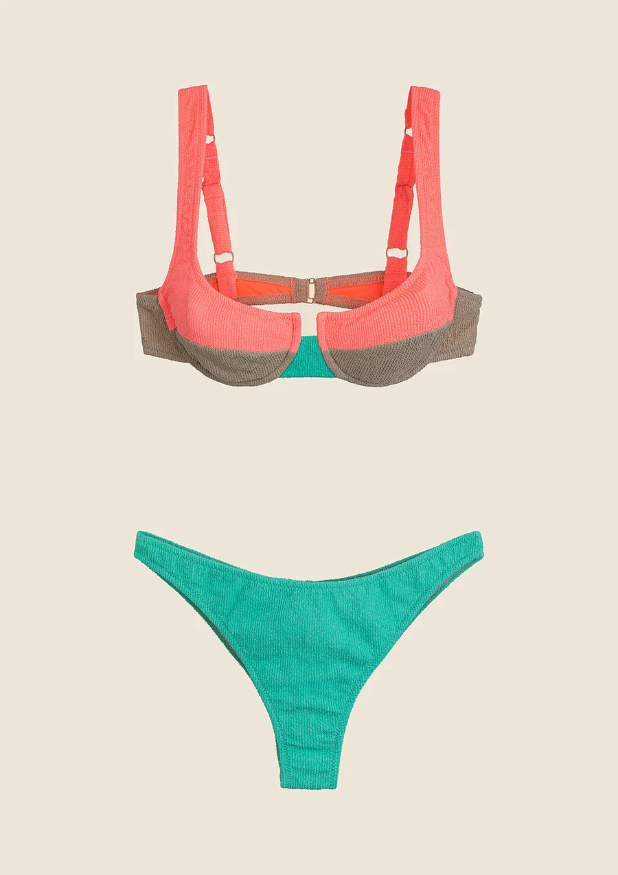 Costume Bikini Donna Me Fui Reggiseno con Ferretto e Slip Americano Fisso Color Block 0502-Cr — 3/3