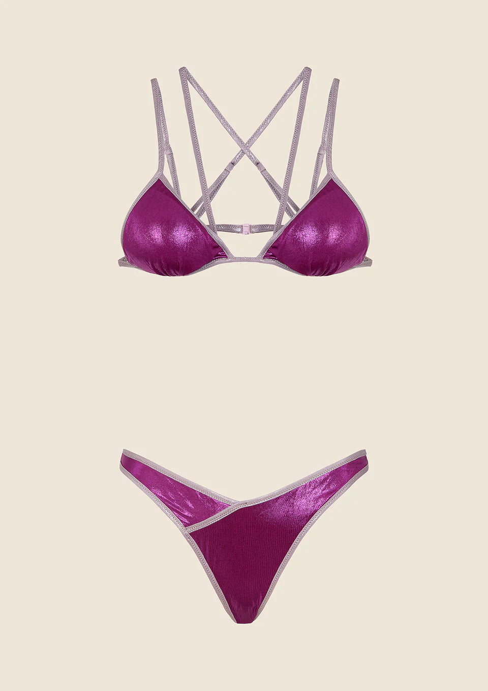 BIKINI DONNA ME FUI TRIANGOLO CON SLIP AMERICANO FISSO FUCSIA 0801_ FX