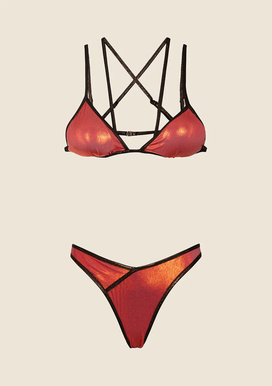Costume Bikini Donna Me Fui Triangolo con Slip Americano Fisso Arancione 0801_ Or — 3/3