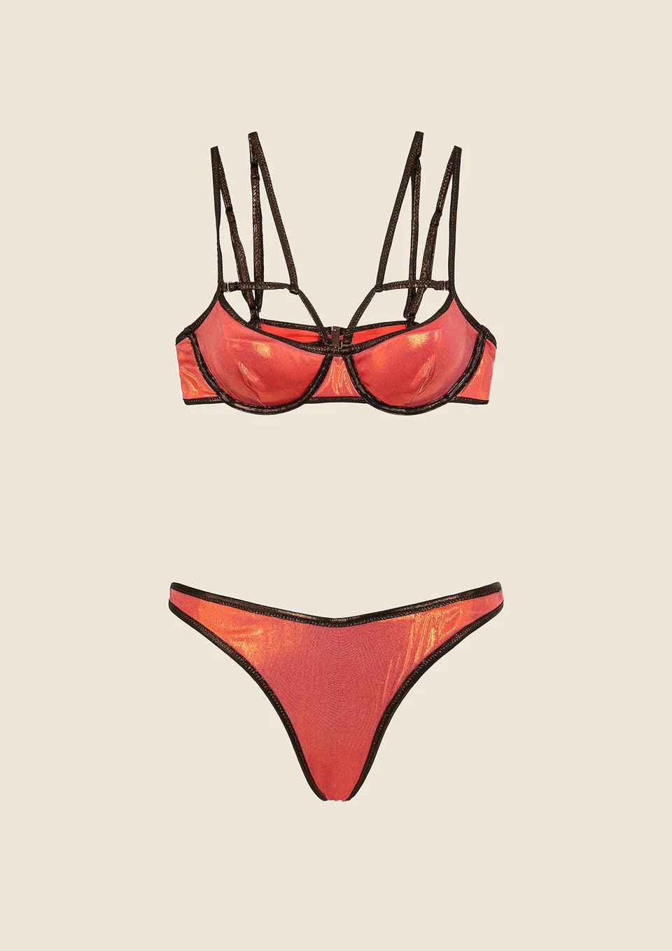 BIKINI DONNA ME FUI REGGISENO CON FERRETTO E SLIP AMERICANO FISSO ARANCIONE 0803_ OR