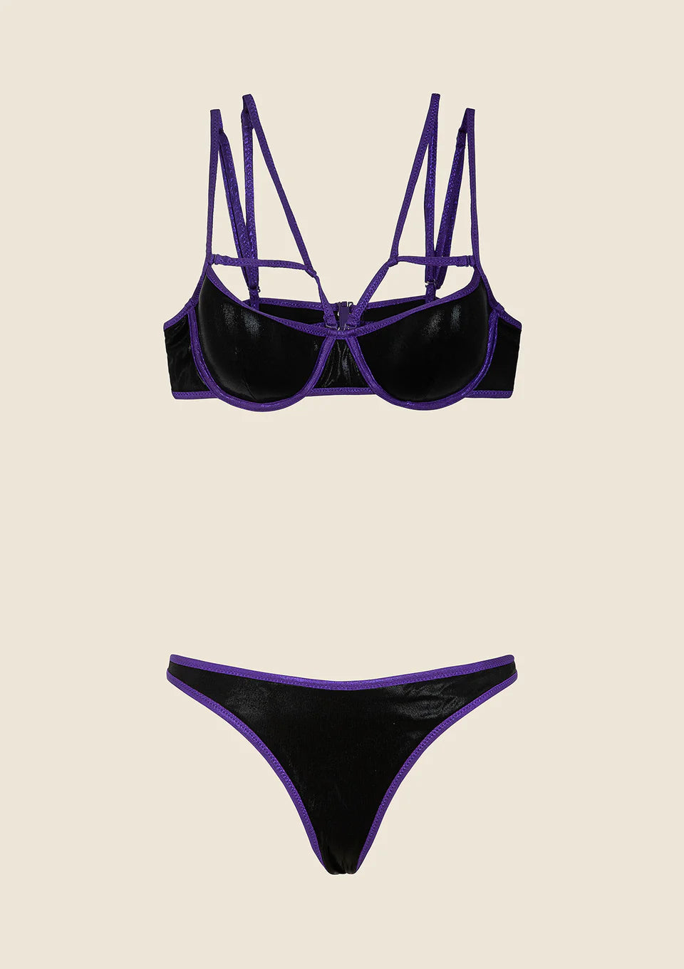 BIKINI DONNA ME FUI REGGISENO CON FERRETTO E SLIP AMERICANO FISSO NERO 0803_ BK