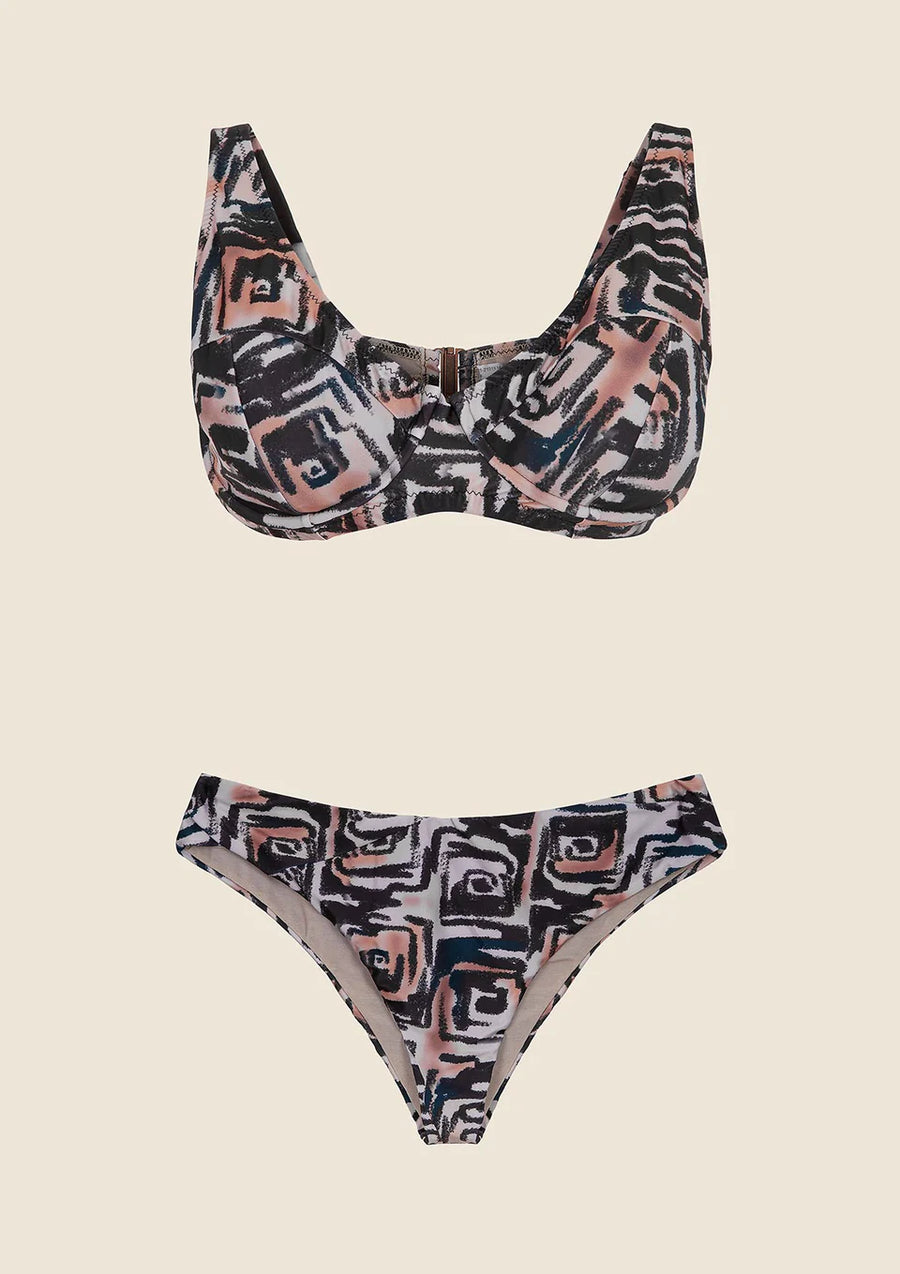 Costume Bikini Donna Me Fui Fascia con Ferretto e Slip Americano Fisso Fantasia 2101-X14