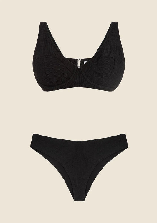 BIKINI DONNA ME FUI FASCIA CON FERRETTO E SLIP AMERICANO FISSO NERO 2300-BK
