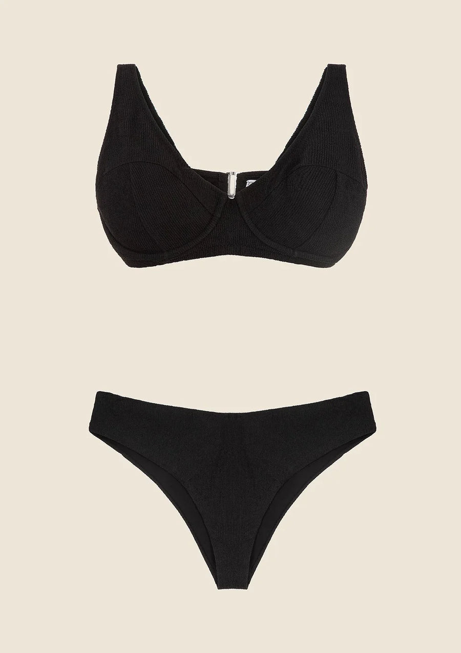 Costume Bikini Donna Me Fui Fascia con Ferretto e Slip Americano Fisso Nero 2300-Bk