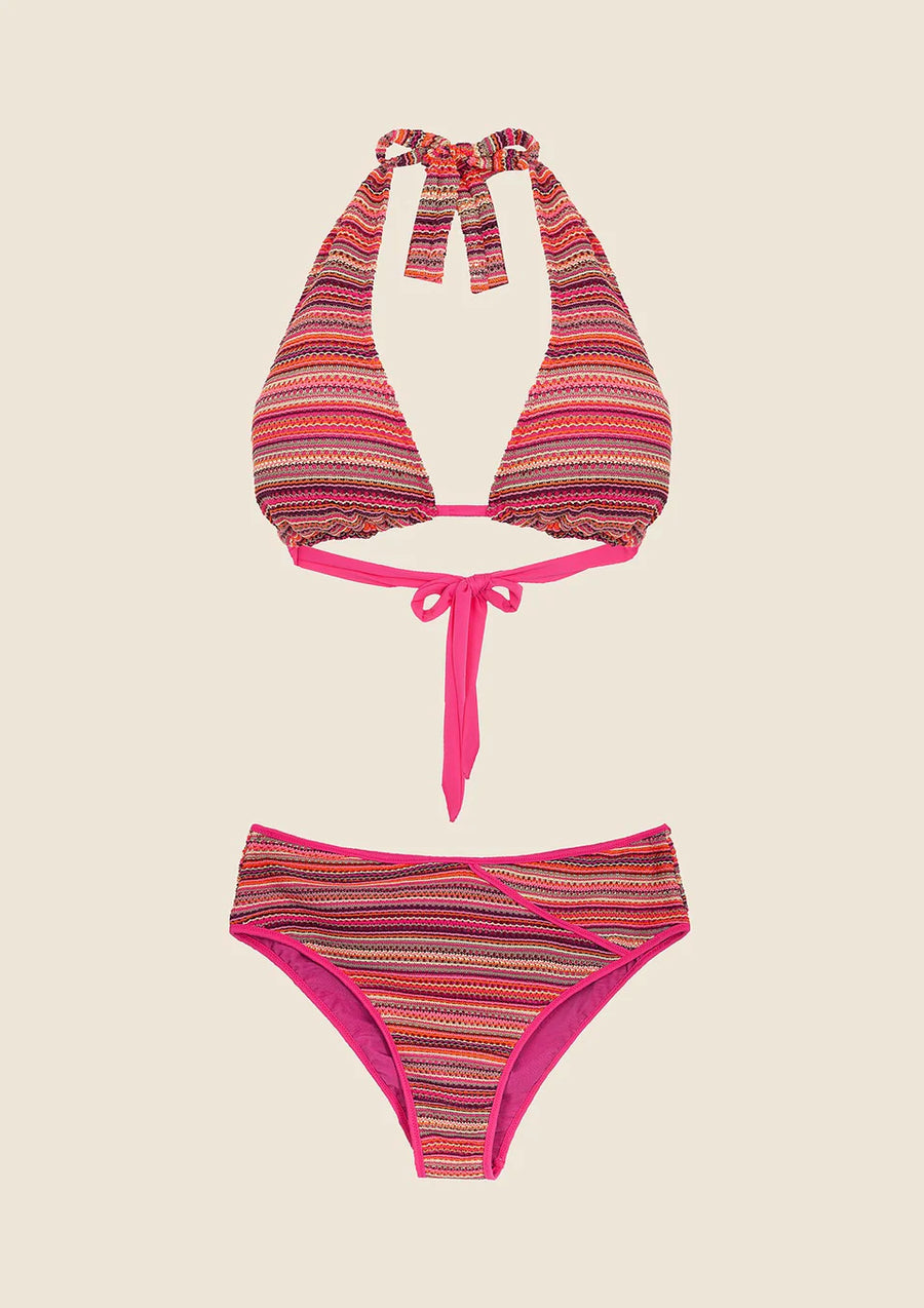Costume Bikini Donna Me Fui Triangolo Alto con Slip Americano Fisso Fantasia 2401-Fx