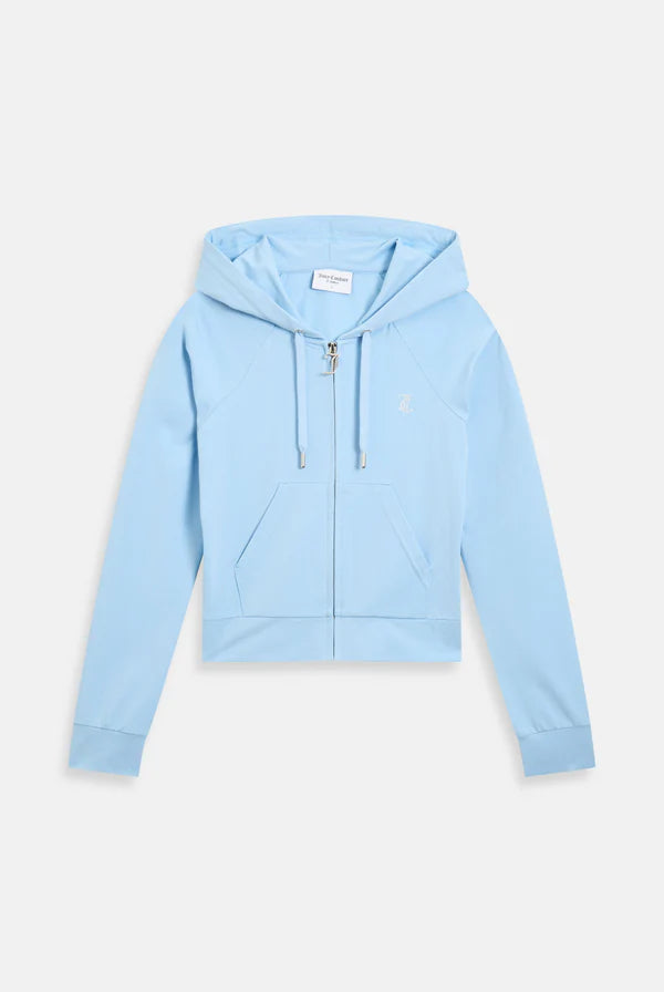 Felpa Powder Blue Diamanté Jersey Zip-Through Hoodie — 1/5